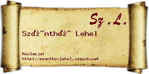 Szánthó Lehel névjegykártya